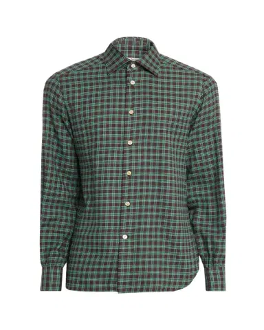 Kiton Men's Cotton Plaid Classic Fit Sport Shirt | Thumbnail 1 Kiton Men's Cotton Plaid Classic Fit Sport Shirt | Thumbnail 1
