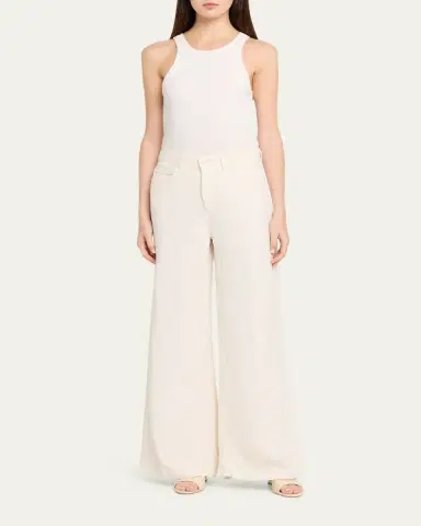 L'AGENCE Amara High-Rise Wide-Leg Linen Pants | Thumbnail 2 L'AGENCE Amara High-Rise Wide-Leg Linen Pants | Thumbnail 2