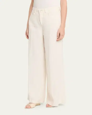L'AGENCE Amara High-Rise Wide-Leg Linen Pants | Thumbnail 4 L'AGENCE Amara High-Rise Wide-Leg Linen Pants | Thumbnail 4