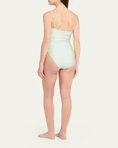 SIMKHAI Laine Ruched One-Piece Swimsuit | Thumbnail 3 SIMKHAI Laine Ruched One-Piece Swimsuit | Thumbnail 3