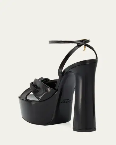 Saint Laurent 85mm BB Splendor Leather Platform Sandals | Thumbnail 4 Saint Laurent 85mm BB Splendor Leather Platform Sandals | Thumbnail 4