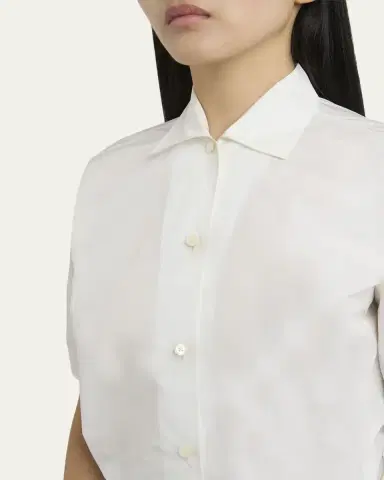 Jil Sander Short-Sleeve Gathered Button-Down Shirt | Thumbnail 5 Jil Sander Short-Sleeve Gathered Button-Down Shirt | Thumbnail 5