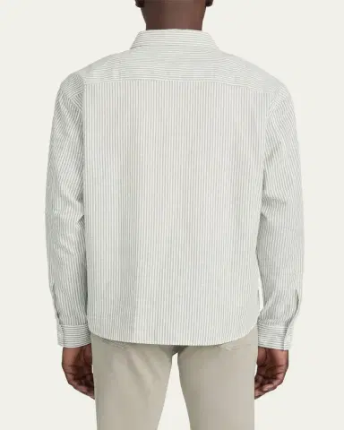 Frame Men's Striped Tencel-Blend Button-Down Shirt | Thumbnail 3 Frame Men's Striped Tencel-Blend Button-Down Shirt | Thumbnail 3
