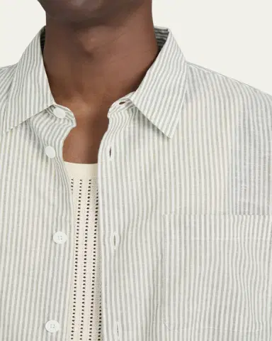 Frame Men's Striped Tencel-Blend Button-Down Shirt | Thumbnail 5 Frame Men's Striped Tencel-Blend Button-Down Shirt | Thumbnail 5