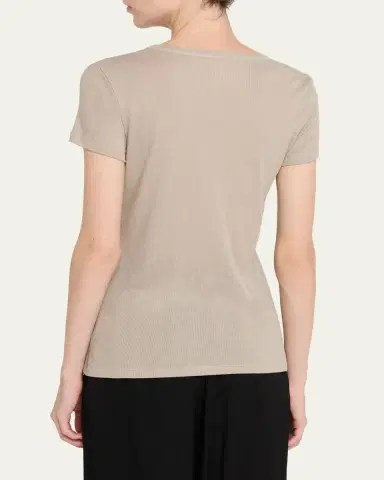 MAJESTIC FILATURES Lyocell Cotton Baby Rib Knit T-Shirt | Thumbnail 3 MAJESTIC FILATURES Lyocell Cotton Baby Rib Knit T-Shirt | Thumbnail 3