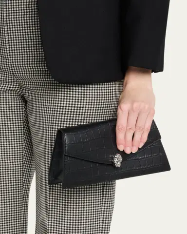 McQueen Skull Mini Croc-Embossed Leather Top-Handle Bag | Thumbnail 2 McQueen Skull Mini Croc-Embossed Leather Top-Handle Bag | Thumbnail 2