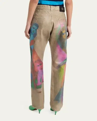 Versace Hand-Painted Straight-Leg Jeans | Thumbnail 3 Versace Hand-Painted Straight-Leg Jeans | Thumbnail 3