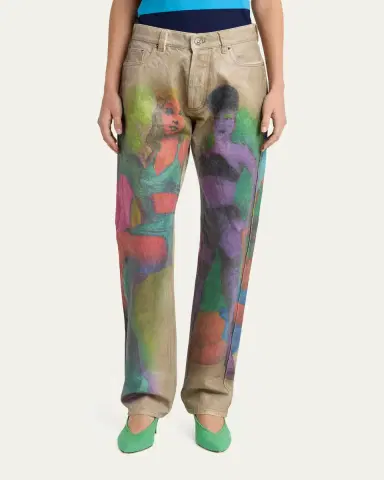Versace Hand-Painted Straight-Leg Jeans | Thumbnail 4 Versace Hand-Painted Straight-Leg Jeans | Thumbnail 4