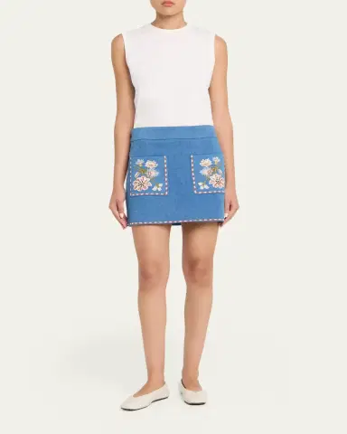 Veronica Beard Pallas Embroidered Mini Skirt | Thumbnail 2 Veronica Beard Pallas Embroidered Mini Skirt | Thumbnail 2