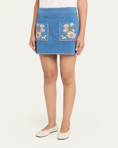 Veronica Beard Pallas Embroidered Mini Skirt | Thumbnail 4 Veronica Beard Pallas Embroidered Mini Skirt | Thumbnail 4