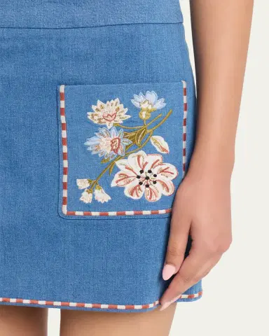 Veronica Beard Pallas Embroidered Mini Skirt | Thumbnail 5 Veronica Beard Pallas Embroidered Mini Skirt | Thumbnail 5