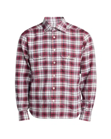 Kiton Men's Cotton and Cashmere Plaid Double-Pocket Button-Down Shirt | Thumbnail 1 Kiton Men's Cotton and Cashmere Plaid Double-Pocket Button-Down Shirt | Thumbnail 1