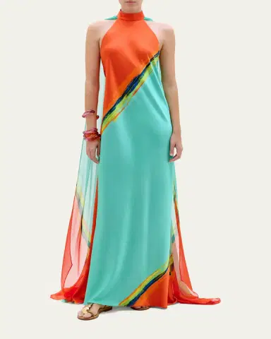 Silvia Tcherassi abina Cape Halter Maxi Dress | Thumbnail 2 Silvia Tcherassi abina Cape Halter Maxi Dress | Thumbnail 2