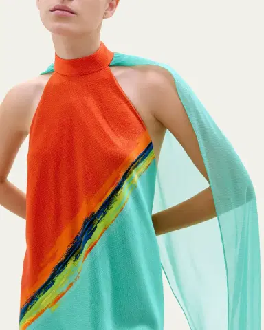 Silvia Tcherassi abina Cape Halter Maxi Dress | Thumbnail 4 Silvia Tcherassi abina Cape Halter Maxi Dress | Thumbnail 4