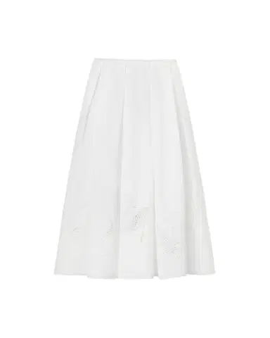 Lafayette 148 New York Pleated Cutout Embroidered Linen Maxi Skirt | Thumbnail 1 Lafayette 148 New York Pleated Cutout Embroidered Linen Maxi Skirt | Thumbnail 1