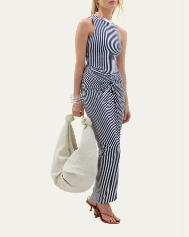 Silvia Tcherassi Leni Striped Twisted Sleeveless Maxi Dress | Thumbnail 2 Silvia Tcherassi Leni Striped Twisted Sleeveless Maxi Dress | Thumbnail 2