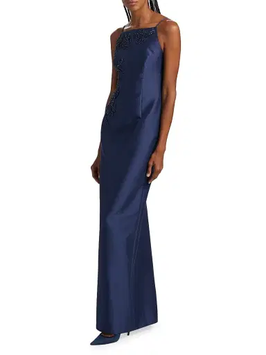 SACHIN BABI Women's Pryce Embellished Mikado Column Gown - Night Sky | Thumbnail 4 SACHIN BABI Women's Pryce Embellished Mikado Column Gown - Night Sky | Thumbnail 4