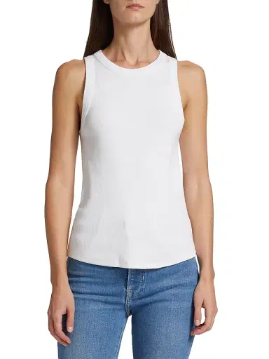 Veronica Beard Women's Jordyn Stretch-Cotton Tank Top - White | Thumbnail 3 Veronica Beard Women's Jordyn Stretch-Cotton Tank Top - White | Thumbnail 3