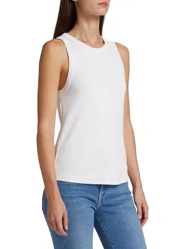 Veronica Beard Women's Jordyn Stretch-Cotton Tank Top - White | Thumbnail 4 Veronica Beard Women's Jordyn Stretch-Cotton Tank Top - White | Thumbnail 4