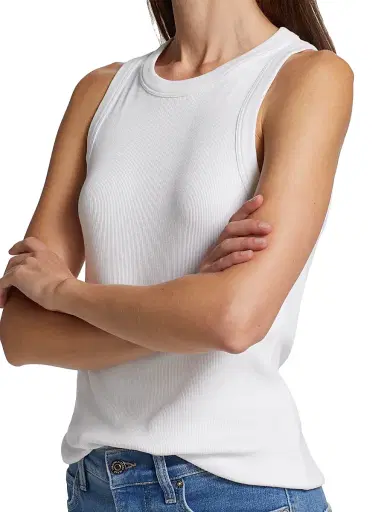 Veronica Beard Women's Jordyn Stretch-Cotton Tank Top - White | Thumbnail 6 Veronica Beard Women's Jordyn Stretch-Cotton Tank Top - White | Thumbnail 6