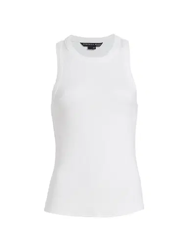 Veronica Beard Women's Jordyn Stretch-Cotton Tank Top - White | Thumbnail 1 Veronica Beard Women's Jordyn Stretch-Cotton Tank Top - White | Thumbnail 1