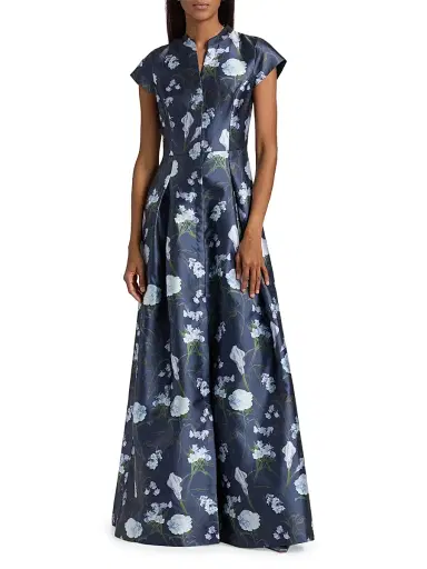 SACHIN BABI Women's Marta Floral Mikado Gown - Glacial Bouquet | Thumbnail 6 SACHIN BABI Women's Marta Floral Mikado Gown - Glacial Bouquet | Thumbnail 6
