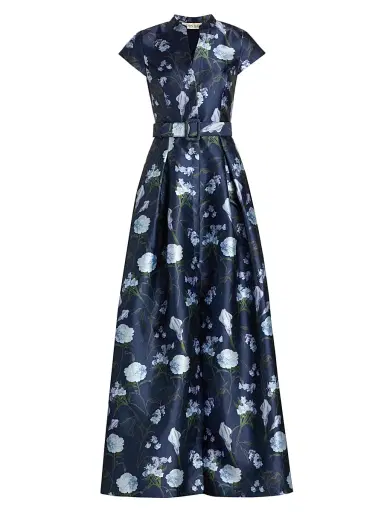 SACHIN BABI Women's Marta Floral Mikado Gown - Glacial Bouquet | Thumbnail 1 SACHIN BABI Women's Marta Floral Mikado Gown - Glacial Bouquet | Thumbnail 1