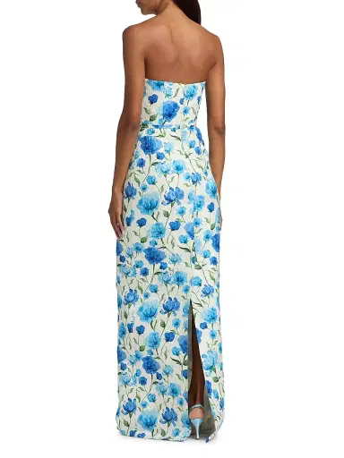 SACHIN BABI Women's Sophia Floral Cloqué Column Gown - Sapphire Poppies | Thumbnail 5 SACHIN BABI Women's Sophia Floral Cloqué Column Gown - Sapphire Poppies | Thumbnail 5