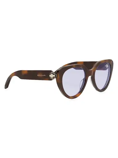 BVLGARI Women's Serpenti 51MM Cat-Eye Blue Block Glasses - Blonde Havana Lavender | Thumbnail 8 BVLGARI Women's Serpenti 51MM Cat-Eye Blue Block Glasses - Blonde Havana Lavender | Thumbnail 8
