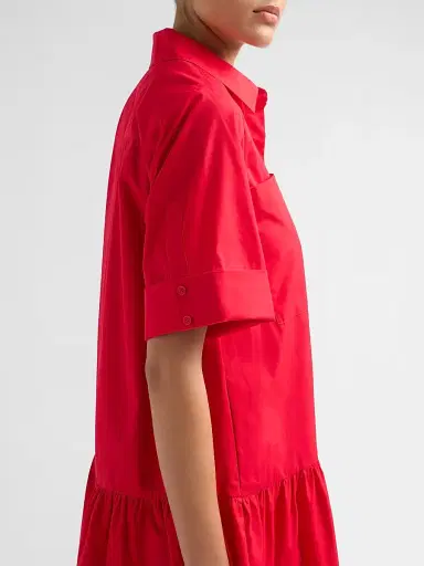 SIMKHAI Women's Criss Cotton-Blend Mini-Shirtdress - Scarlet | Thumbnail 5 SIMKHAI Women's Criss Cotton-Blend Mini-Shirtdress - Scarlet | Thumbnail 5