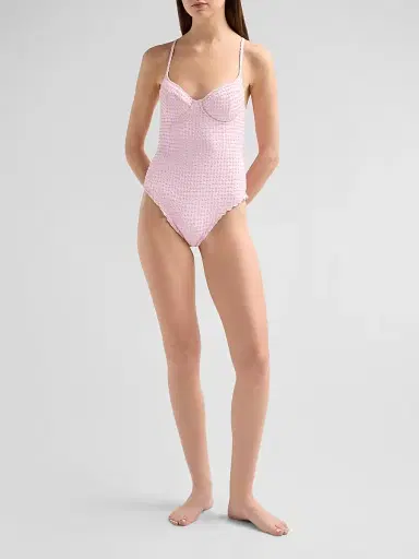 SIMKHAI Women's Suni Textured One-Piece Swimsuit - Daisy Multi | Thumbnail 2 SIMKHAI Women's Suni Textured One-Piece Swimsuit - Daisy Multi | Thumbnail 2