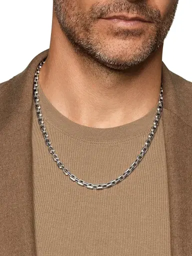 David Yurman Men's Streamline Link Necklace in Sterling Silver - Black Diamond | Thumbnail 2 David Yurman Men's Streamline Link Necklace in Sterling Silver - Black Diamond | Thumbnail 2