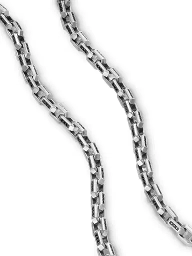 David Yurman Men's Streamline Link Necklace in Sterling Silver - Black Diamond | Thumbnail 3 David Yurman Men's Streamline Link Necklace in Sterling Silver - Black Diamond | Thumbnail 3