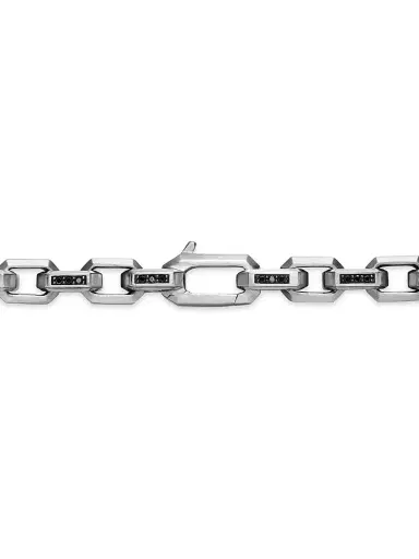 David Yurman Men's Streamline Link Necklace in Sterling Silver - Black Diamond | Thumbnail 5 David Yurman Men's Streamline Link Necklace in Sterling Silver - Black Diamond | Thumbnail 5