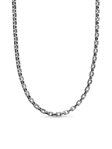 David Yurman Men's Streamline Link Necklace in Sterling Silver - Black Diamond | Thumbnail 1 David Yurman Men's Streamline Link Necklace in Sterling Silver - Black Diamond | Thumbnail 1