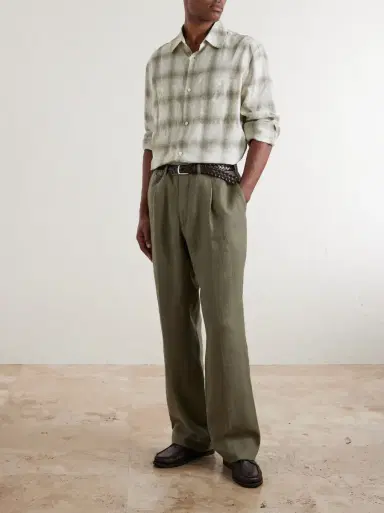 MR P. Checked Linen Shirt | Thumbnail 2 MR P. Checked Linen Shirt | Thumbnail 2