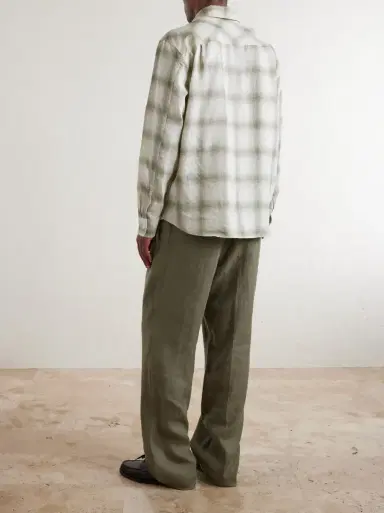 MR P. Checked Linen Shirt | Thumbnail 4 MR P. Checked Linen Shirt | Thumbnail 4