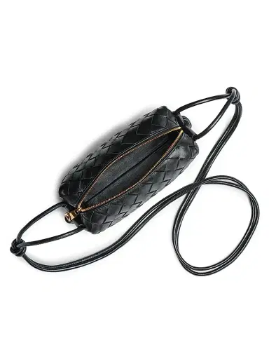 Bottega Veneta Women's Mini Loop Leather Crossbody Bag - Black Gold | Thumbnail 4 Bottega Veneta Women's Mini Loop Leather Crossbody Bag - Black Gold | Thumbnail 4