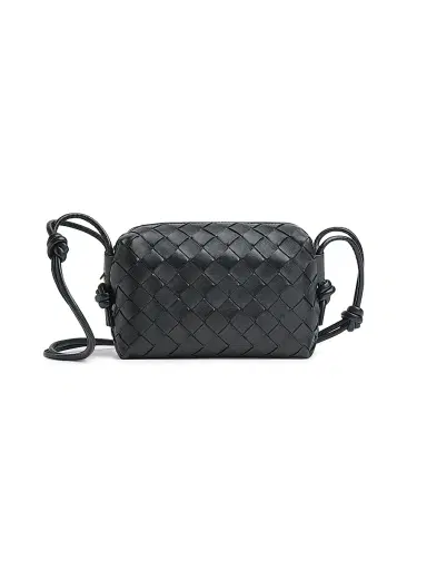 Bottega Veneta Women's Mini Loop Leather Crossbody Bag - Black Gold | Thumbnail 1 Bottega Veneta Women's Mini Loop Leather Crossbody Bag - Black Gold | Thumbnail 1