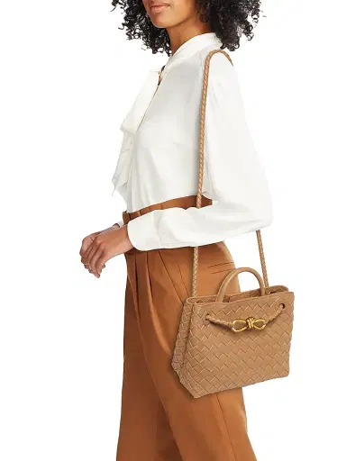 Bottega Veneta Women's Andiamo Intrecciato Leather Top-Handle Bag - Biscuit | Thumbnail 2 Bottega Veneta Women's Andiamo Intrecciato Leather Top-Handle Bag - Biscuit | Thumbnail 2