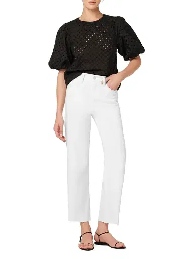 Joe's Jeans Women's Blake Wide-Leg Raw-Hem Denim Pants - White | Thumbnail 2 Joe's Jeans Women's Blake Wide-Leg Raw-Hem Denim Pants - White | Thumbnail 2