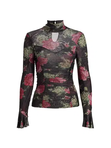 Cinq à Sept Women's Lucy Baroque Roses Top - Obsidian Multi | Thumbnail 1 Cinq à Sept Women's Lucy Baroque Roses Top - Obsidian Multi | Thumbnail 1