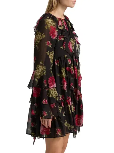 Cinq à Sept Women's Emelia Baroque Roses Minidress - Obsidian Multi | Thumbnail 4 Cinq à Sept Women's Emelia Baroque Roses Minidress - Obsidian Multi | Thumbnail 4