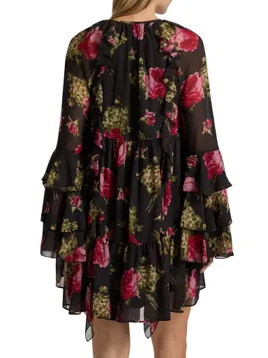 Cinq à Sept Women's Emelia Baroque Roses Minidress - Obsidian Multi | Thumbnail 5 Cinq à Sept Women's Emelia Baroque Roses Minidress - Obsidian Multi | Thumbnail 5