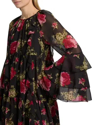 Cinq à Sept Women's Emelia Baroque Roses Minidress - Obsidian Multi | Thumbnail 6 Cinq à Sept Women's Emelia Baroque Roses Minidress - Obsidian Multi | Thumbnail 6