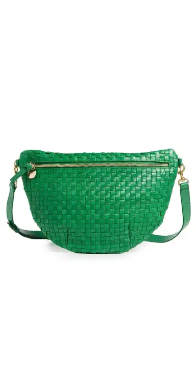 Clare V. Clare V. Grande Fanny Pack Grass Woven Checker One Size | Thumbnail 1 Clare V. Clare V. Grande Fanny Pack Grass Woven Checker One Size | Thumbnail 1