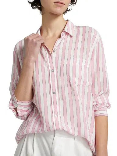Rails Women's Wren Striped Shirt - Rose Bloom Stripe | Thumbnail 6 Rails Women's Wren Striped Shirt - Rose Bloom Stripe | Thumbnail 6