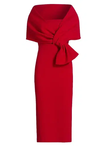 Badgley Mischka Women's Off-The-Shoulder Cocktail Dress - Red | Thumbnail 1 Badgley Mischka Women's Off-The-Shoulder Cocktail Dress - Red | Thumbnail 1