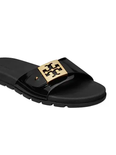 Tory Burch Women's Buckle Slides - Perfect Black Gold - Size 8 Sandals | Thumbnail 4 Tory Burch Women's Buckle Slides - Perfect Black Gold - Size 8 Sandals | Thumbnail 4