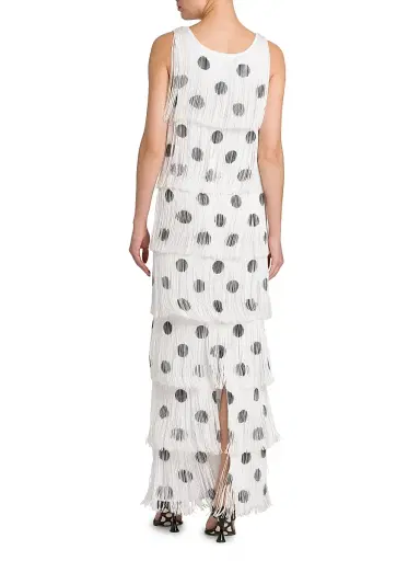 MOSCHINO Women's Polka Dot Fringe Maxi Dress - Multi White | Thumbnail 5 MOSCHINO Women's Polka Dot Fringe Maxi Dress - Multi White | Thumbnail 5